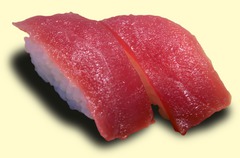 Fotografie eines Thunfisch-nigiri Fotografie eines Thunfisch-nigiri